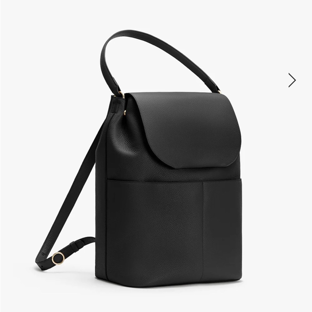 Cuyana Black Backpack Minimalist Design